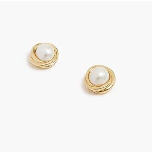 J.CREW Pearl and Gold Stud Earrings